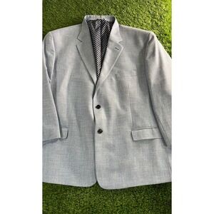 Oak Hill Mens 3XL Blue Textured Two Button Blazer Sport Coat Jacket